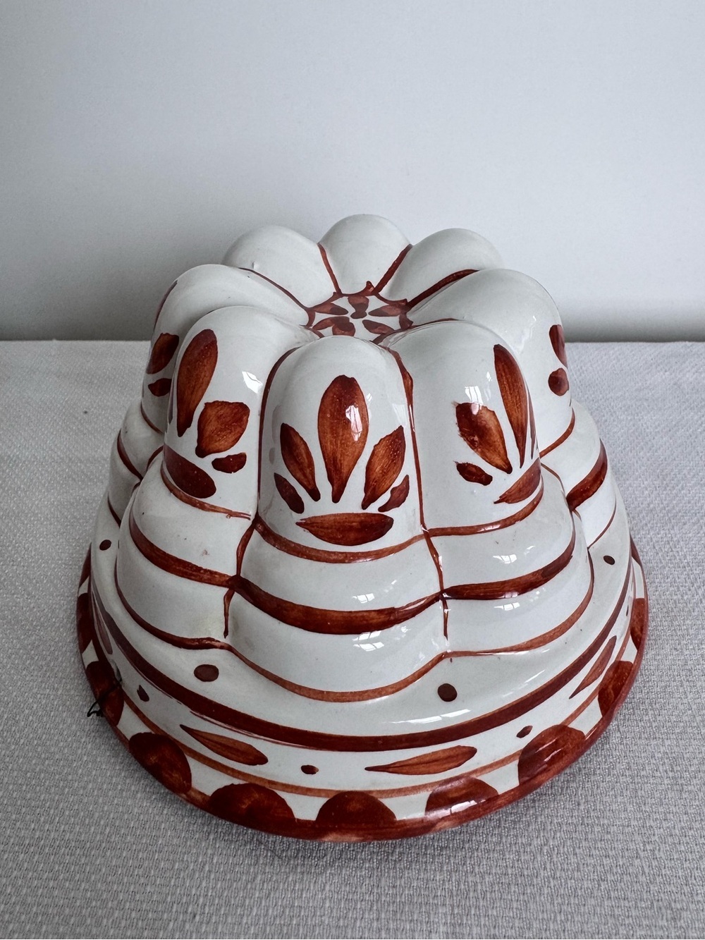 Hand-Painted Vintage Ceramic jelly mold made in Italy